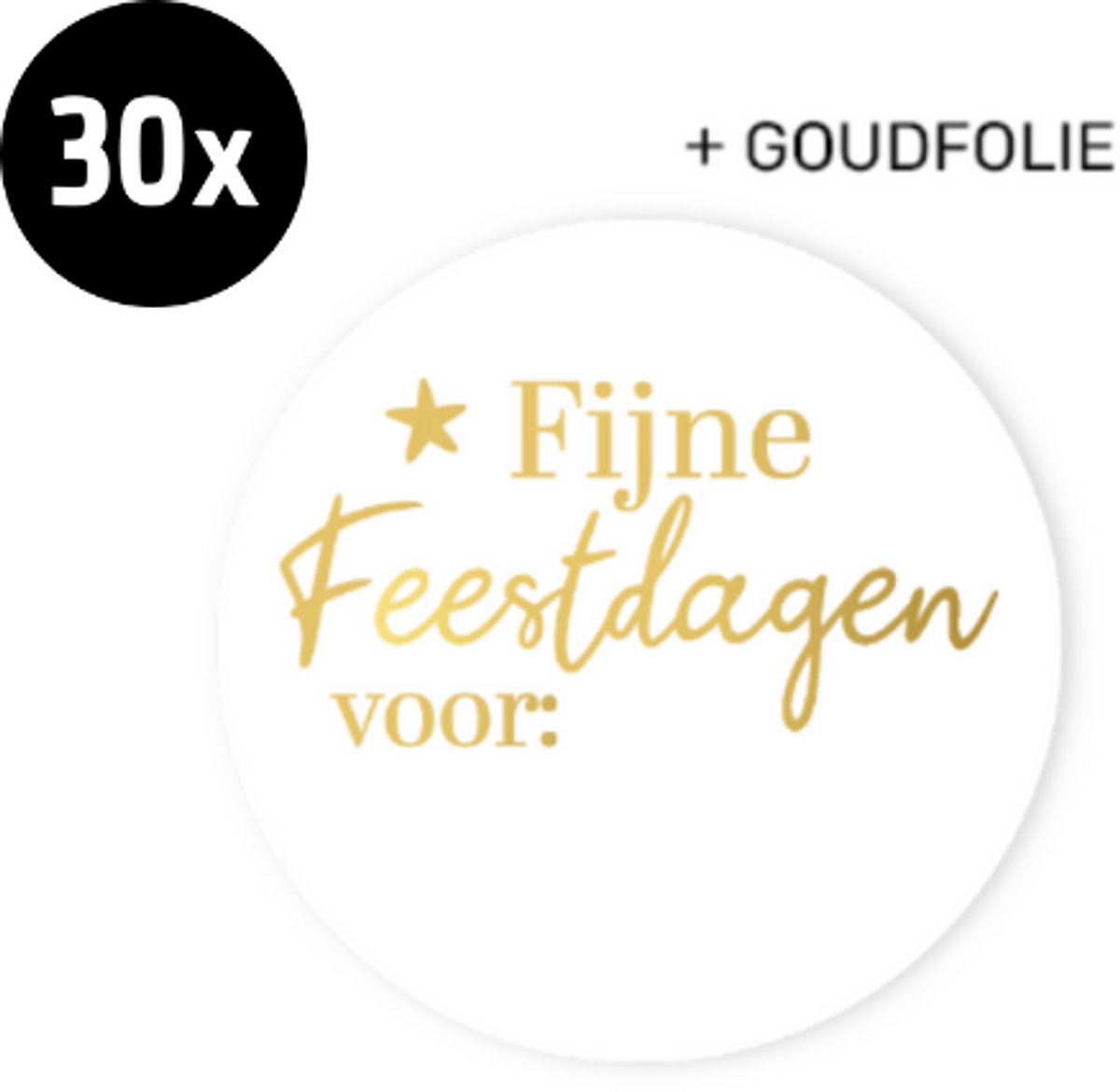 30x sluitsticker Fijne Feestdagen voor: ..... | 40 mm | sluitzegel kerst | Kerst etiketten | Kerst | Sticker kerstkaart | Kerstkaarten sluiten | Naamsticker kerst | Naam etiket